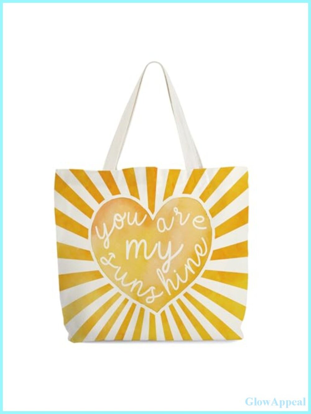Canvas Tote Bag with Inspirational Print, Large Capacity Shoulder Bag for